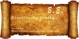 Bisztriczky Etelka névjegykártya